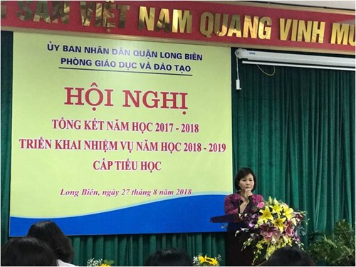 Hội nghị tổng kết năm học 2017-2018, triển khai nhiệm vụ năm học 2018-2019 cấp Tiểu học quận Long Biên